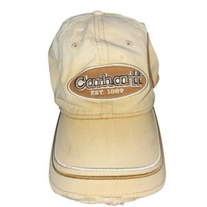 Vintage Carhartt "EST. 1889" Oval Patch Hat - Tan/Carhartt Brown distressed
